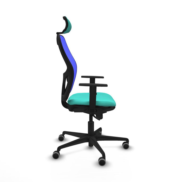 PIQUERAS Y CRESPO Silla de oficina Jorquera con mecanismo Sincro, Turquesa y Azul