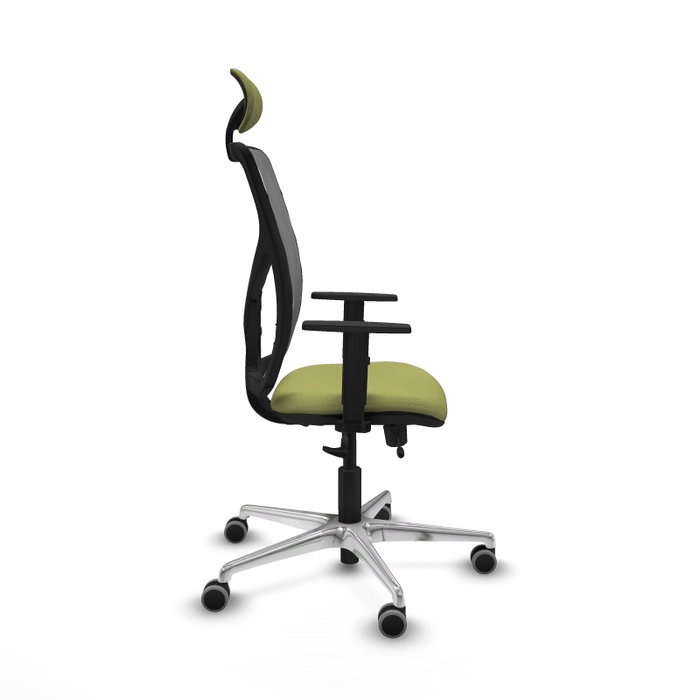 PIQUERAS Y CRESPO Silla de oficina Motilla con mecanismo Sincro/Traslack, Verde oliva y Gris
