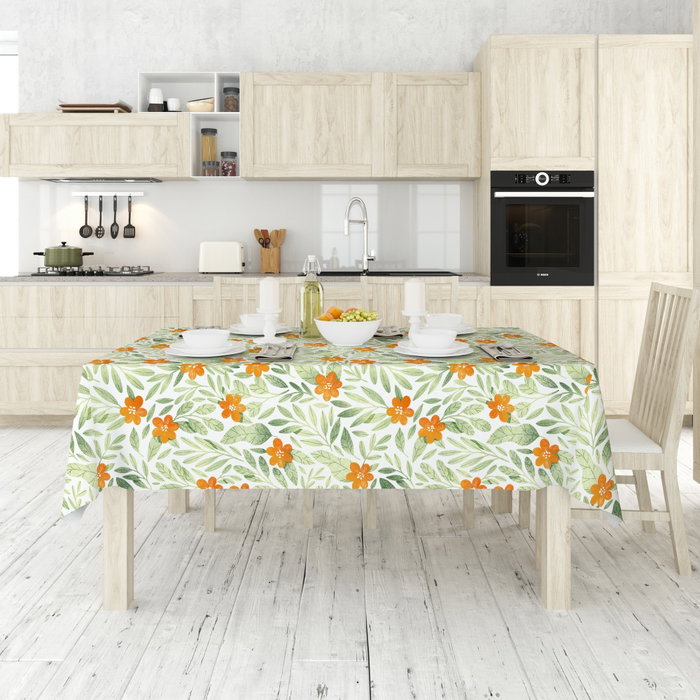 Hermia Mantel ASR-TBLCLT25-29 140 x 300 cm, 50% Algodón 50% Poliéster, Lavable y Duradero, Elegancia para tu Mesa