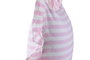 DKD Home Decor Cojín de Algodón Reciclado Rosa con Volante y Rayas