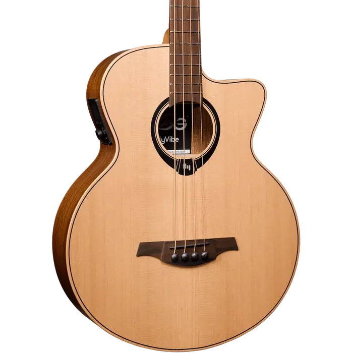 LAG Bajo Acústico Jumbo Hyvibe H2 10 A/E Cutaway Natural Electroacústico con Tecnología HyVibe