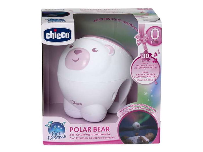 Chicco Proyector Oso Polar Rosa 2 en 1 con Luces y Música Personalizables 13x13x14,5 cm Chicco Proyector Oso Polar Rosa 2 en 1 con Luces y Música Personalizables 13x13x14,5 cm