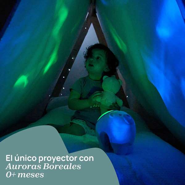 Chicco Proyector Oso Polar Rosa 2 en 1 con Luces y Música Personalizables 13x13x14,5 cm