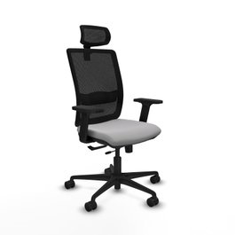 PIQUERAS Y CRESPO Silla de oficina Haches Gris claro/Negro con mecanismo Sincro/Traslack