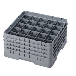 CAMBRO - 25S800-151 - Cesta de lavado 25 comp. 4 alturas - 8,7 cm Ø máx. - alt. máx. 21,7 cm - 50 x 50 x 26,7 cm - Gris claro