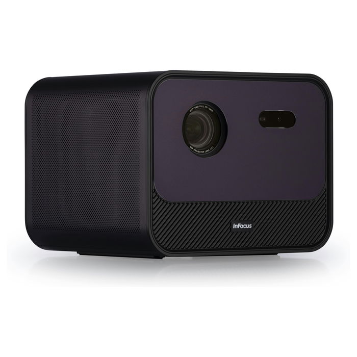 InFocus Crusader Grand Master IN3028SL - Proyector LED Smart Full HD 1080p, 1200 Lúmenes, Wi-Fi, Android TV, 3D, HDR10, Netflix, Disney+, Pantalla 22-130", 40W Altavoz