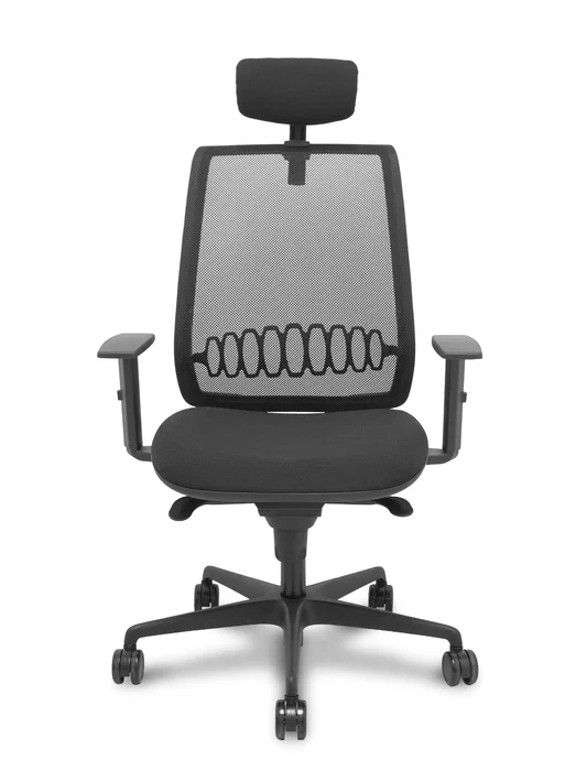 PIQUERAS Y CRESPO Silla Alares con Mecanismo Sincro, Malla y Cabecero 2D, Negro PIQUERAS Y CRESPO Silla Alares con Mecanismo Sincro, Malla y Cabecero 2D, Negro