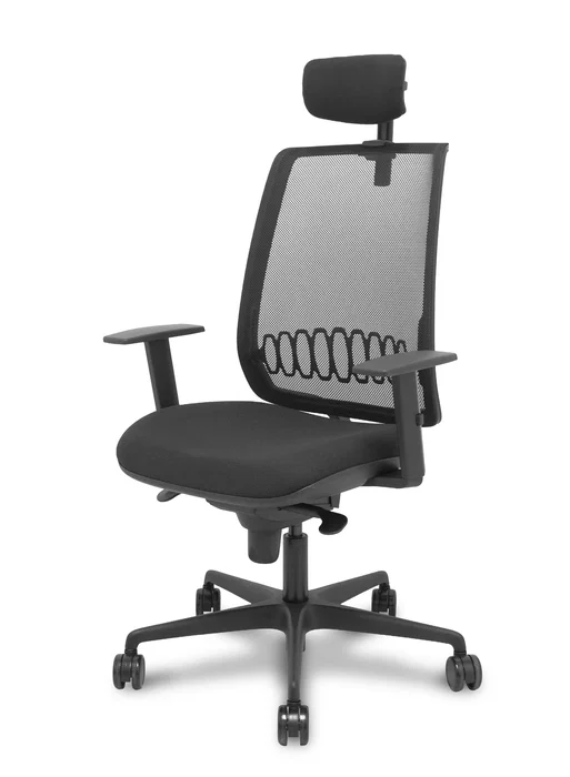 PIQUERAS Y CRESPO Silla Alares con Mecanismo Sincro, Malla y Cabecero 2D, Negro PIQUERAS Y CRESPO Silla Alares con Mecanismo Sincro, Malla y Cabecero 2D, Negro