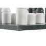 DKD Home Decor Juego de Ajedrez de Mármol y Latón Verde y Blanco 35,5x35,5x1,5 cm