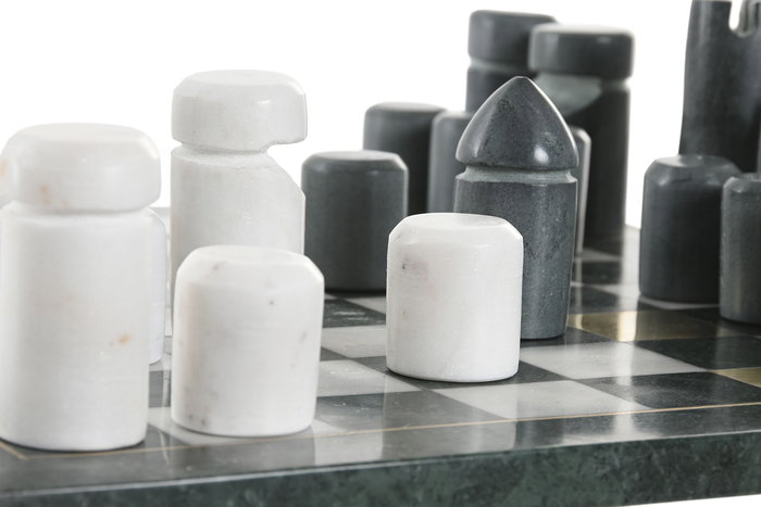 DKD Home Decor Juego De Mesa Moderno Verde Blanco Marmol Laton 35.5 x 1.5 x 35.5 cm