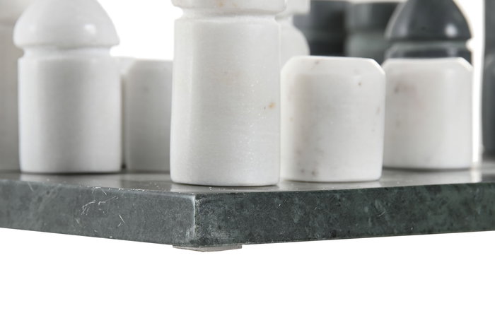 DKD Home Decor Juego De Mesa Moderno Verde Blanco Marmol Laton 35.5 x 1.5 x 35.5 cm