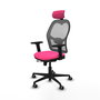 PIQUERAS Y CRESPO Silla de oficina Jorquera con mecanismo Sincro/Traslack, Rosa y Gris