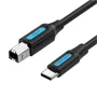 Vention CQUBH Cable USB 2.0 Tipo-C a Tipo-B, Macho a Macho, 480 Mbps, 2 Metros, Color Negro