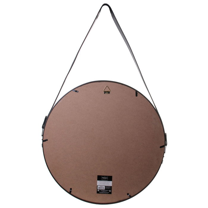 Home Deco Factory Espejo Lounge con Asa Negra, Diámetro 50 cm