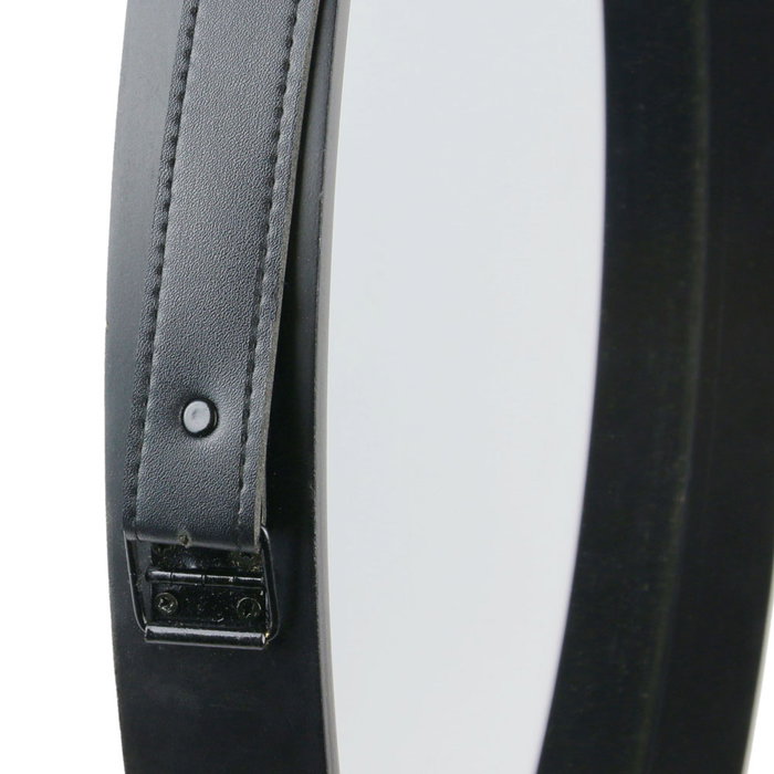 Home Deco Factory Espejo Lounge con Asa Negra, Diámetro 50 cm