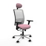 PIQUERAS Y CRESPO Silla de oficina Zulema Rosa y Blanca con Brazos 3D