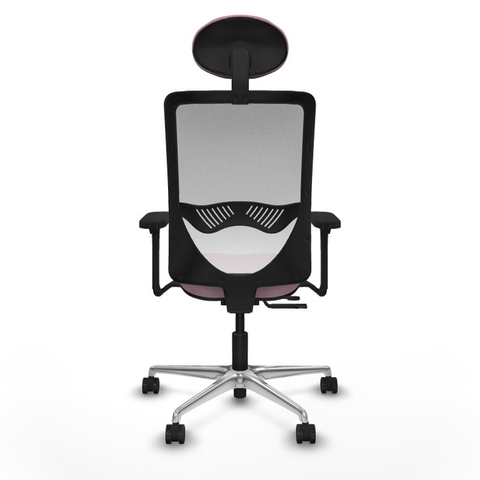 PIQUERAS Y CRESPO Silla de oficina Zulema Rosa y Blanca con Brazos 3D