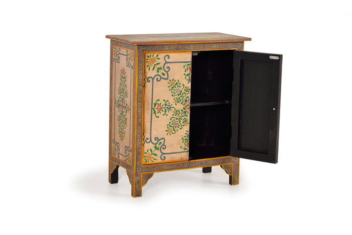 GINER Y COLOMER Comoda de Madera de Mango Pintada a Mano 2 Puertas Acabado Anticuario