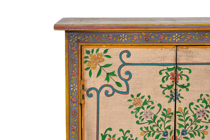 GINER Y COLOMER Comoda de Madera de Mango Pintada a Mano 2 Puertas Acabado Anticuario