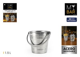 My Bar Cubo Acero con Asa para Servir Hielo 1.5L 14x13.4 cm (12 Unidades)