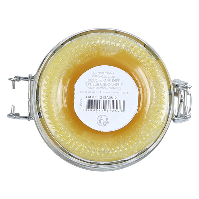 Home Deco Factory Vela Citronela Antimoustique Tarro Vidrio 135g Duración 34h 11x8x10cm