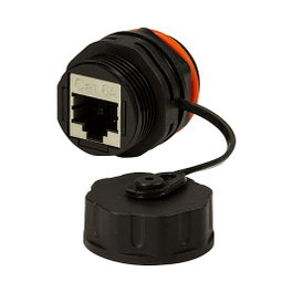 LogiLink Cat.6A Industrie Schraub-Kupplung 2xRJ45, negro