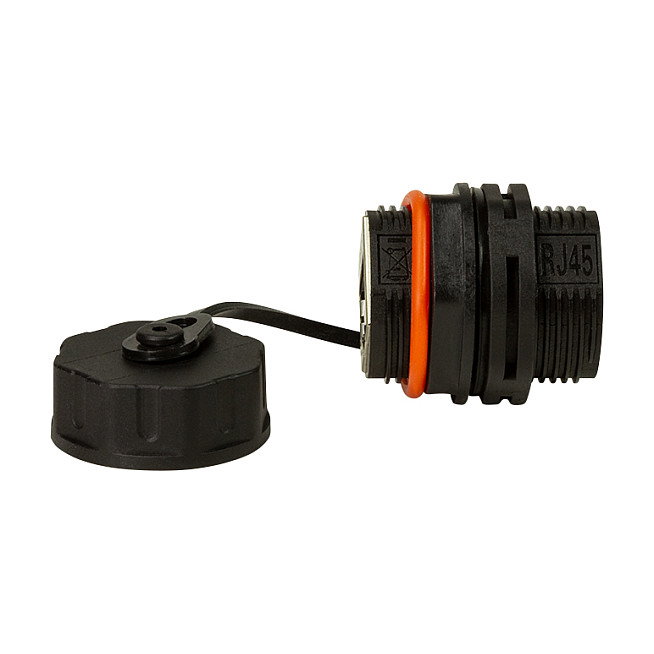 LogiLink Cat.6A Industrie Schraub-Kupplung 2xRJ45, negro