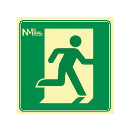Normaluz Señal Fotoluminiscente de Evacuación "Salida" Izquierda, Clase B, PVC 0.7mm, 21x21 cm