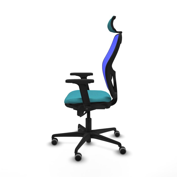 PIQUERAS Y CRESPO Silla de oficina Jorquera con mecanismo Sincro, Tela Turquesa y Malla Azul PIQUERAS Y CRESPO Silla de oficina Jorquera con mecanismo Sincro, Tela Turquesa y Malla Azul