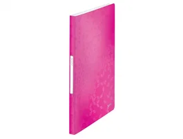 LEITZ Carpeta de fundas Wow A4 con 40 fundas, Fucsia (Set de 10)
