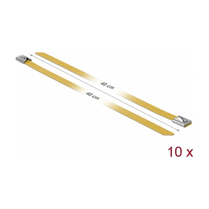 DeLOCK Sujetacables de Acero Inoxidable 400 x 7,9 mm Amarillo 10 Piezas