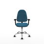 Silla de oficina Algarra con mecanismo Contacto permanente básico tapizada con Tela color Verde petróleo. Equipada con Base cromada, Brazos 2D y Ruedas de parqué