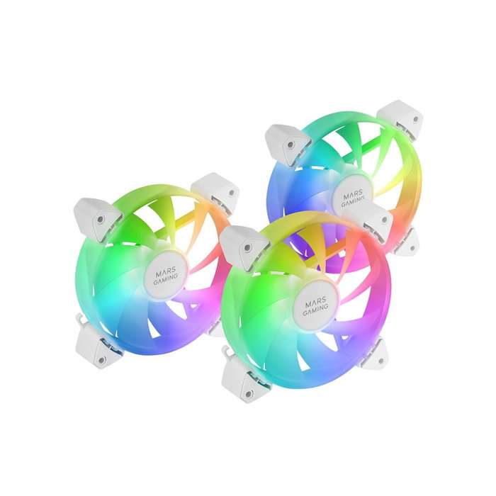 Mars Gaming Kit 3 Ventiladores MF-3A Blanco 120mm ARGB