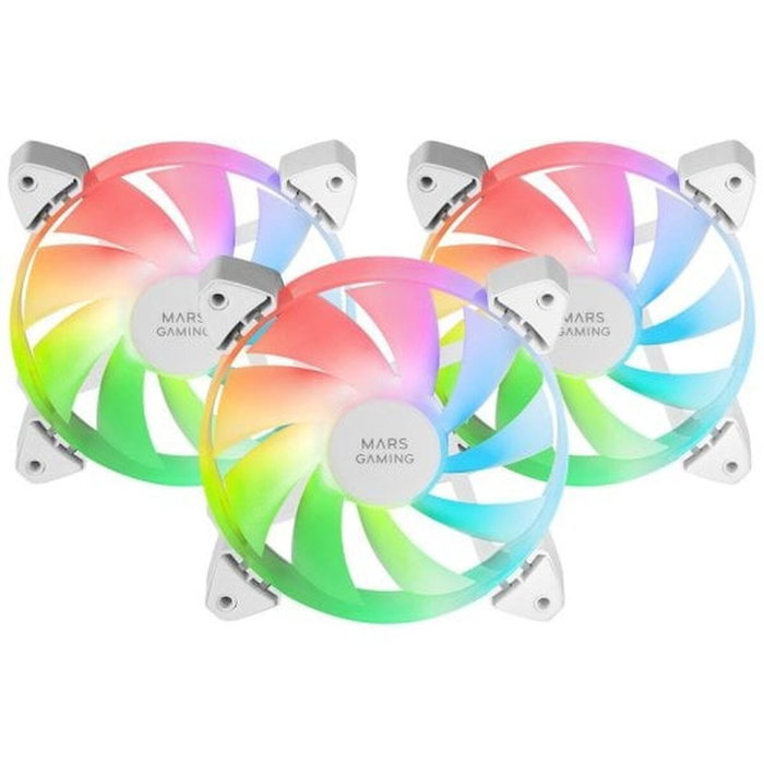 Mars Gaming Kit 3 Ventiladores MF-3A Blanco 120mm ARGB