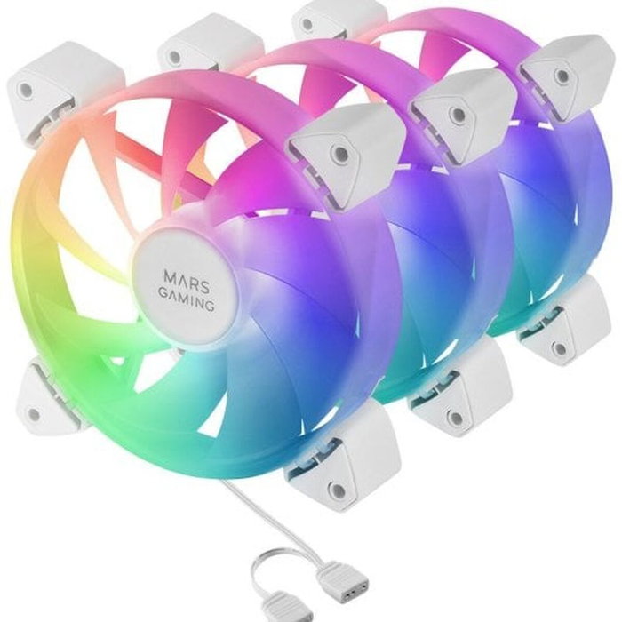Mars Gaming Kit 3 Ventiladores MF-3A Blanco 120mm ARGB