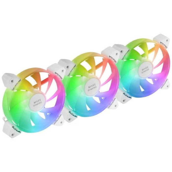 Mars Gaming Kit 3 Ventiladores MF-3A Blanco 120mm ARGB