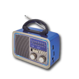 SAMI Radio Vintage AC/DC 3 Bandas Azul con Bluetooth, USB, Micro y Batería Recargable