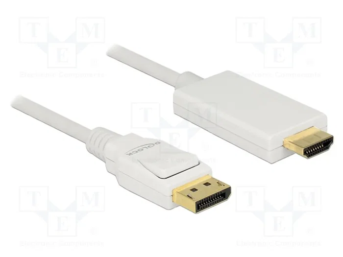 DeLOCK 83817 Adaptador de vídeo DisplayPort 1.2a a HDMI 4K 30Hz 1m Blanco