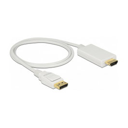 DeLOCK Cable de Vídeo DisplayPort a HDMI 1 m Blanco