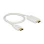 DeLOCK Cable de Vídeo DisplayPort a HDMI 1 m Blanco