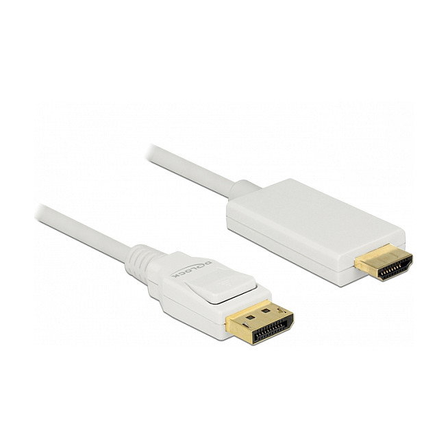 DeLOCK Cable de Vídeo DisplayPort a HDMI 1 m Blanco