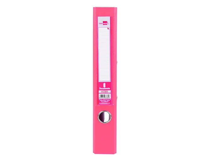 Liderpapel Archivador de Palanca A4 Documenta Forrado PVC Rado Lomo 52 mm Rosa con Compresor Metálico
