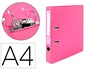 Liderpapel Archivador de Palanca A4 Documenta Forrado PVC Rado Lomo 52 mm Rosa con Compresor Metálico