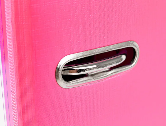 Liderpapel Archivador de Palanca A4 Documenta Forrado PVC Rado Lomo 52 mm Rosa con Compresor Metálico