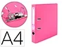 Liderpapel Archivador de Palanca A4 Documenta Forrado PVC Rado Lomo 52 mm Rosa con Compresor Metálico
