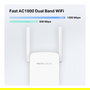 Mercusys ME50G Repetidor WiFi AC1900, Amplificador de Señal 1900 Mbps, Dual Band (2.4GHz/5GHz), 4 Antenas, 1 Puerto Gigabit, WPS, Blanco