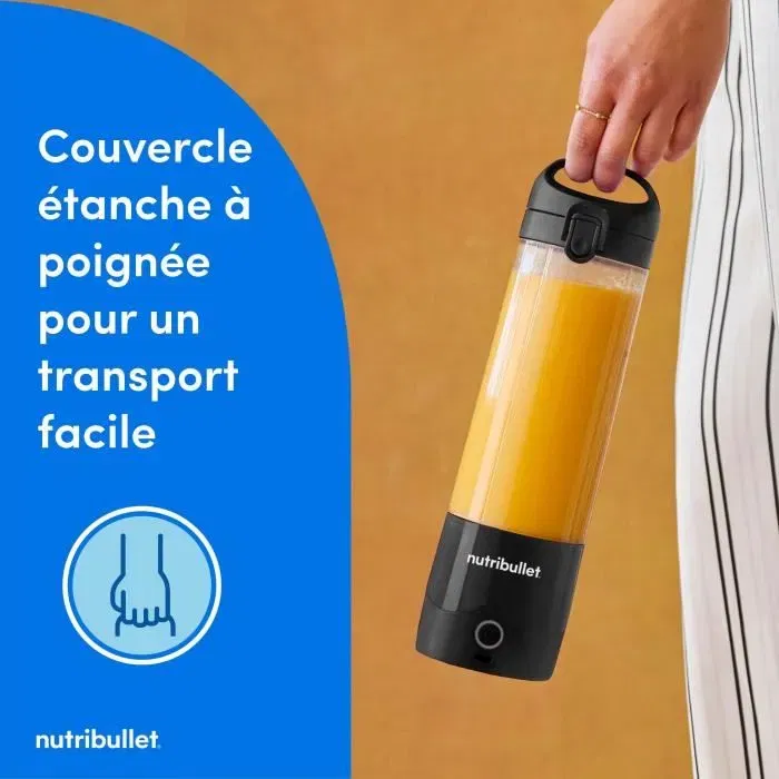 Nutribullet NBP003B Licuadora Portátil 100W 0,475L Libre de BPA Negra Incluye Botella de Agua
