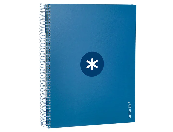 Antartik Cuaderno espiral A4 micro forrado 120 hojas 90gr cuadro 5mm 5 bandas azul marino
