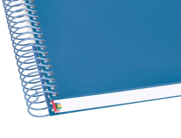 Antartik Cuaderno espiral A4 micro forrado 120 hojas 90gr cuadro 5mm 5 bandas azul marino