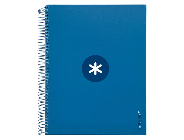 Antartik Cuaderno espiral A4 micro forrado 120 hojas 90gr cuadro 5mm 5 bandas azul marino